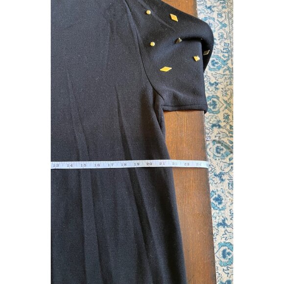 Vintage 80's Arthur Kohler Black Long Sleeve Knee Length Wool Blend Dress Size 1 - Picture 10 of 11